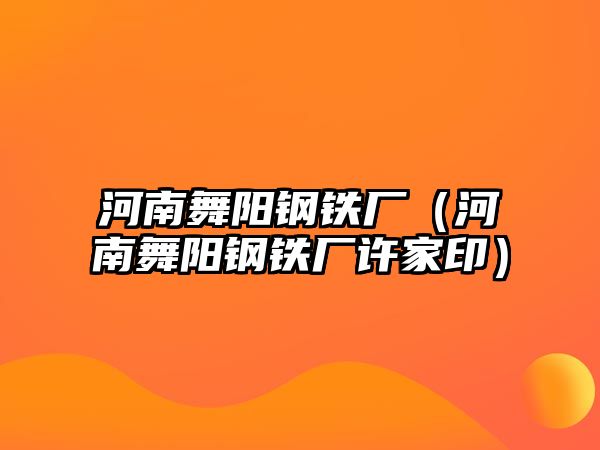 河南舞陽鋼鐵廠（河南舞陽鋼鐵廠許家?。? class=