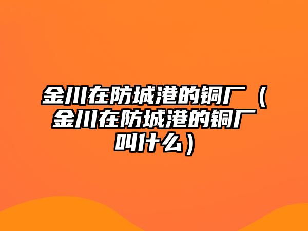 金川在防城港的銅廠（金川在防城港的銅廠叫什么）