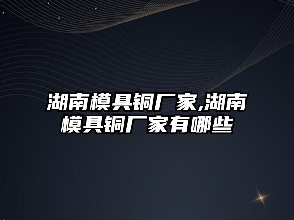 湖南模具銅廠家,湖南模具銅廠家有哪些