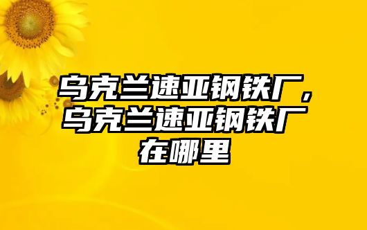 烏克蘭速亞鋼鐵廠,烏克蘭速亞鋼鐵廠在哪里