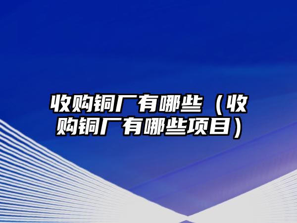 收購(gòu)銅廠有哪些（收購(gòu)銅廠有哪些項(xiàng)目）