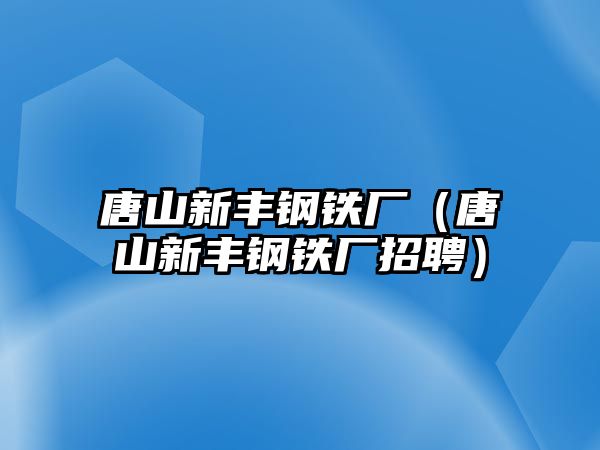 唐山新豐鋼鐵廠（唐山新豐鋼鐵廠招聘）