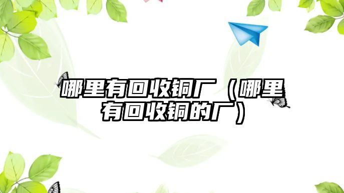 哪里有回收銅廠（哪里有回收銅的廠）