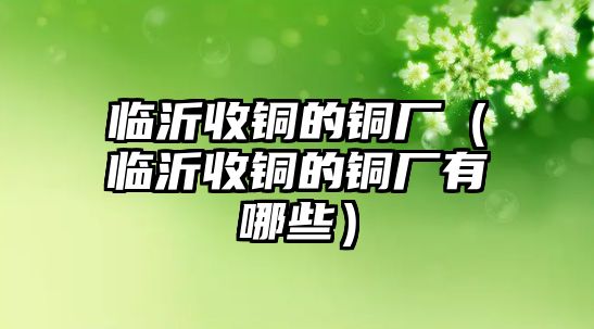 臨沂收銅的銅廠（臨沂收銅的銅廠有哪些）