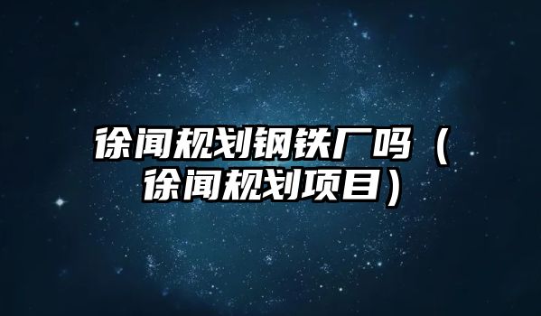 徐聞規(guī)劃鋼鐵廠嗎（徐聞規(guī)劃項目）