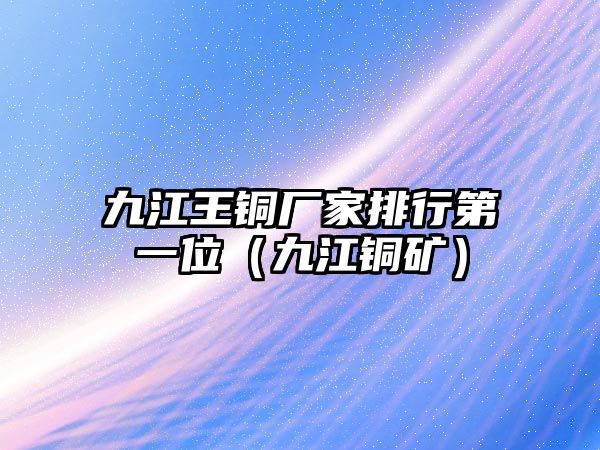 九江王銅廠家排行第一位（九江銅礦）