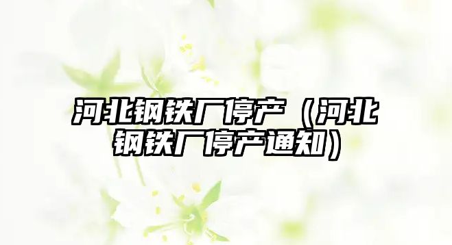 河北鋼鐵廠停產(chǎn)（河北鋼鐵廠停產(chǎn)通知）