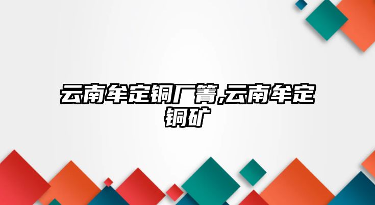 云南牟定銅廠箐,云南牟定銅礦