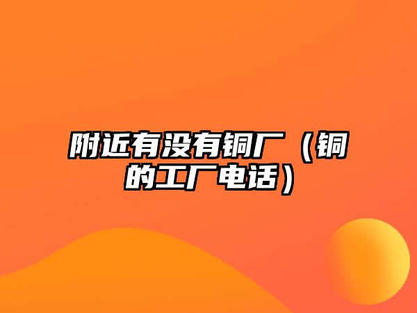 附近有沒有銅廠（銅的工廠電話）