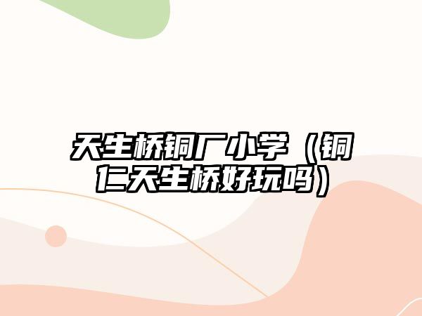 天生橋銅廠小學(xué)（銅仁天生橋好玩嗎）