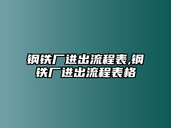 鋼鐵廠進(jìn)出流程表,鋼鐵廠進(jìn)出流程表格