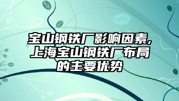 寶山鋼鐵廠影響因素,上海寶山鋼鐵廠布局的主要優(yōu)勢