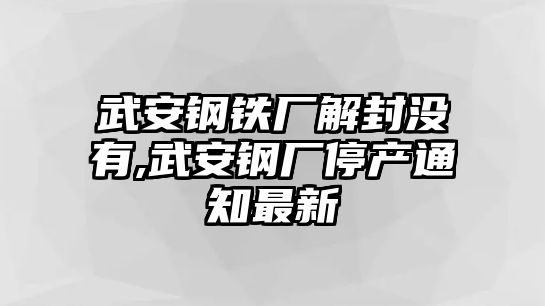 武安鋼鐵廠解封沒有,武安鋼廠停產(chǎn)通知最新