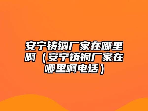 安寧鑄銅廠家在哪里啊（安寧鑄銅廠家在哪里啊電話）