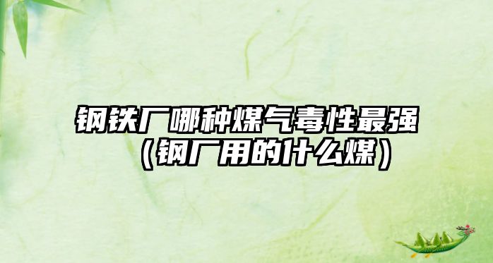 鋼鐵廠哪種煤氣毒性最強（鋼廠用的什么煤）