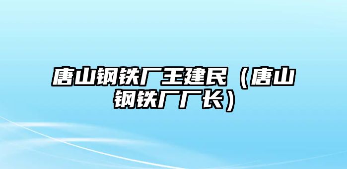 唐山鋼鐵廠王建民（唐山鋼鐵廠廠長(zhǎng)）