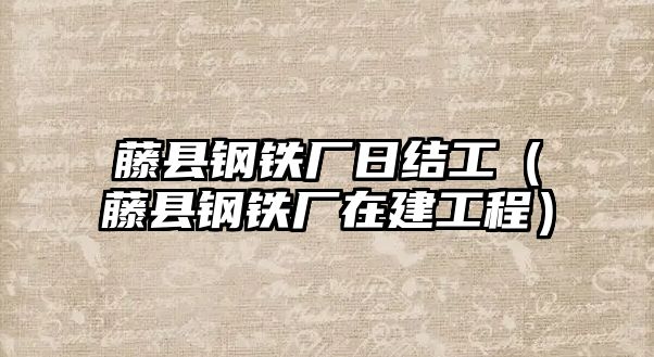 藤縣鋼鐵廠日結(jié)工（藤縣鋼鐵廠在建工程）