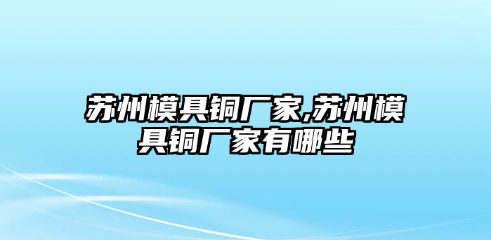 蘇州模具銅廠家,蘇州模具銅廠家有哪些