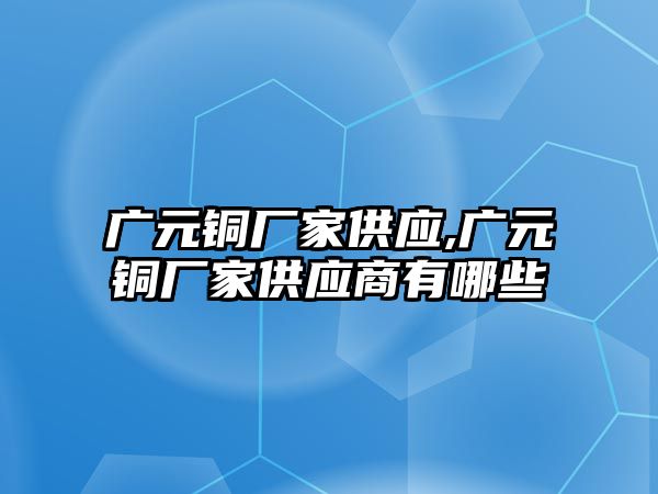 廣元銅廠家供應,廣元銅廠家供應商有哪些