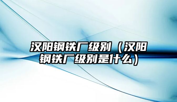 漢陽鋼鐵廠級別（漢陽鋼鐵廠級別是什么）