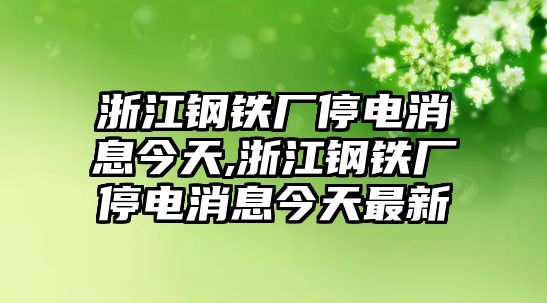 浙江鋼鐵廠停電消息今天,浙江鋼鐵廠停電消息今天最新