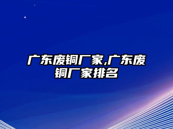 廣東廢銅廠家,廣東廢銅廠家排名