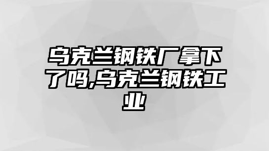 烏克蘭鋼鐵廠拿下了嗎,烏克蘭鋼鐵工業(yè)