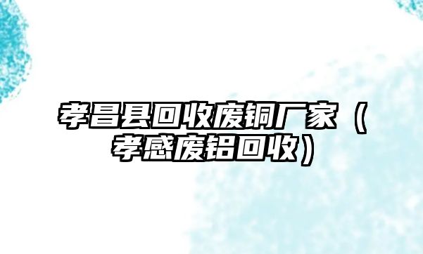 孝昌縣回收廢銅廠家（孝感廢鋁回收）