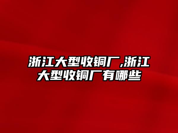 浙江大型收銅廠,浙江大型收銅廠有哪些