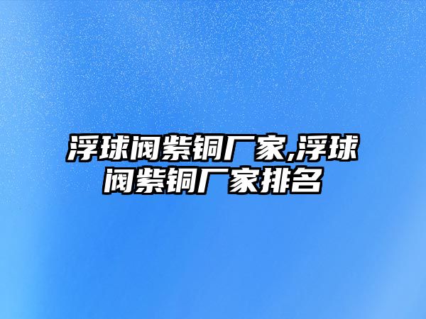 浮球閥紫銅廠家,浮球閥紫銅廠家排名