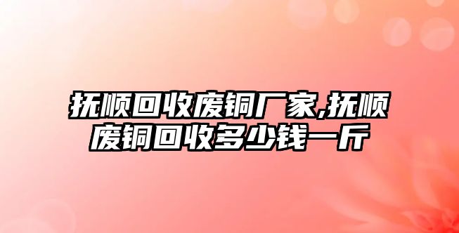 撫順回收廢銅廠家,撫順廢銅回收多少錢一斤