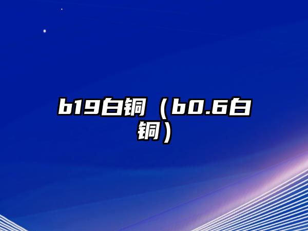 b19白銅（b0.6白銅）