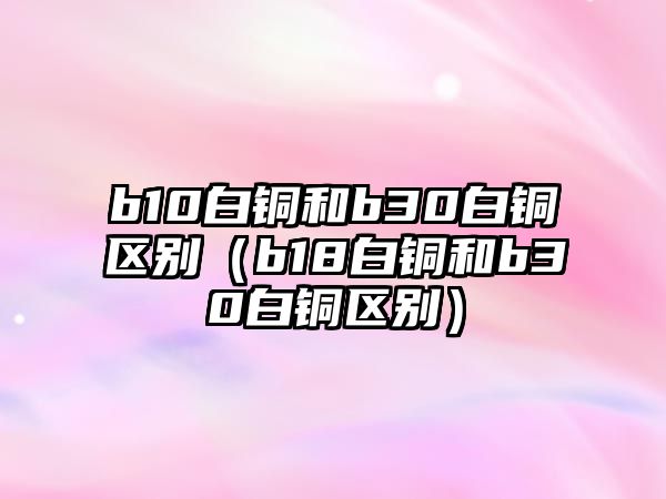 b10白銅和b30白銅區(qū)別（b18白銅和b30白銅區(qū)別）