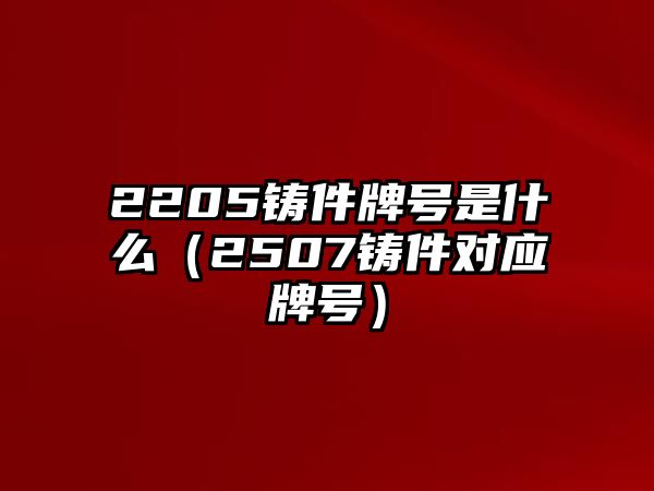 2205鑄件牌號(hào)是什么（2507鑄件對(duì)應(yīng)牌號(hào)）