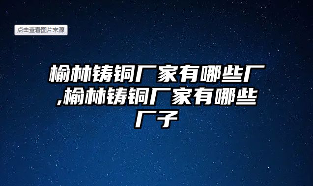 榆林鑄銅廠家有哪些廠,榆林鑄銅廠家有哪些廠子