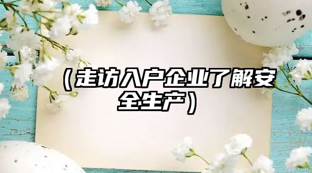 （走訪入戶企業(yè)了解安全生產(chǎn)）