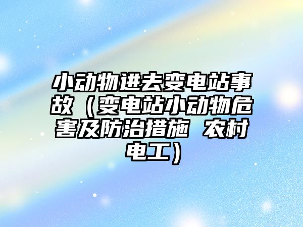 小動物進去變電站事故（變電站小動物危害及防治措施 農(nóng)村電工）