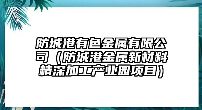 防城港有色金屬有限公司（防城港金屬新材料精深加工產(chǎn)業(yè)園項(xiàng)目）