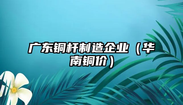 廣東銅桿制造企業(yè)（華南銅價(jià)）