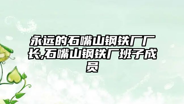 永遠的石嘴山鋼鐵廠廠長,石嘴山鋼鐵廠班子成員