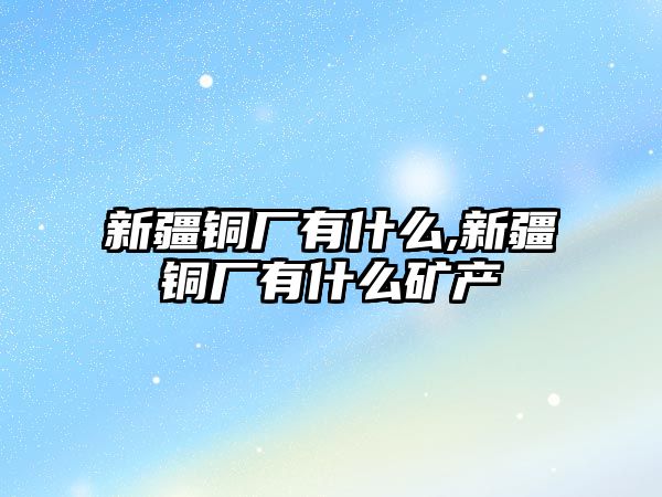 新疆銅廠有什么,新疆銅廠有什么礦產(chǎn)