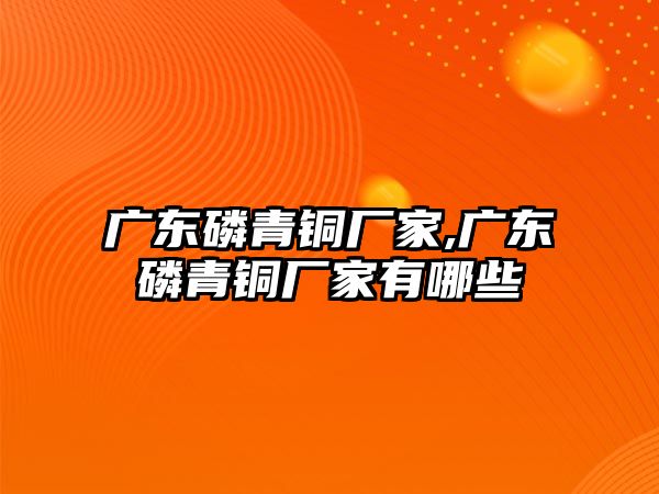 廣東磷青銅廠家,廣東磷青銅廠家有哪些