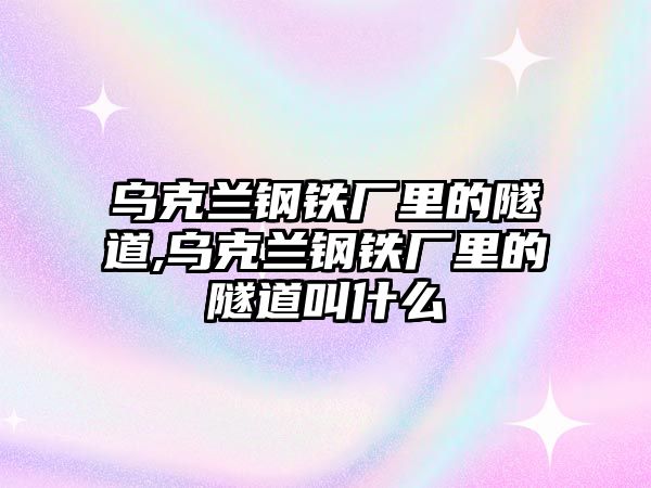 烏克蘭鋼鐵廠里的隧道,烏克蘭鋼鐵廠里的隧道叫什么