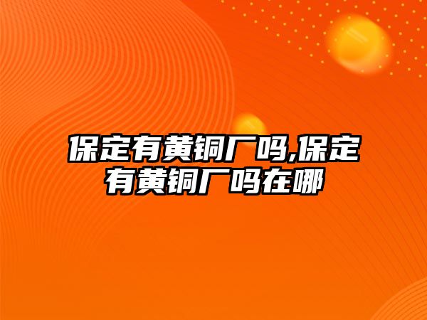 保定有黃銅廠嗎,保定有黃銅廠嗎在哪