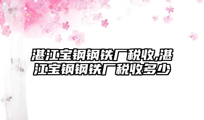 湛江寶鋼鋼鐵廠稅收,湛江寶鋼鋼鐵廠稅收多少