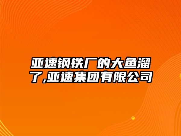 亞速鋼鐵廠的大魚溜了,亞速集團有限公司