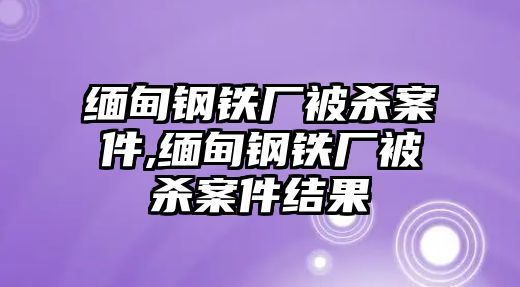 緬甸鋼鐵廠被殺案件,緬甸鋼鐵廠被殺案件結(jié)果