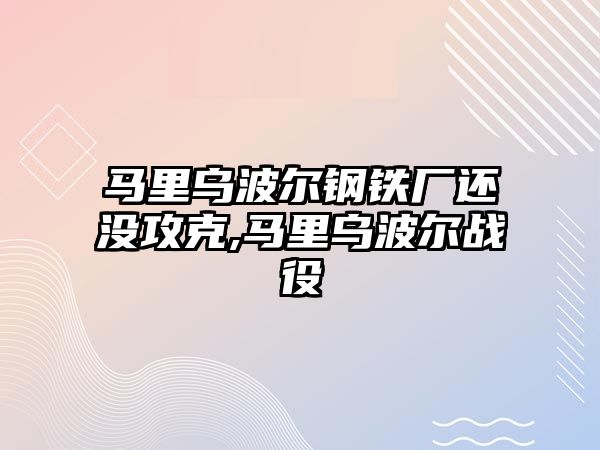 馬里烏波爾鋼鐵廠還沒攻克,馬里烏波爾戰(zhàn)役