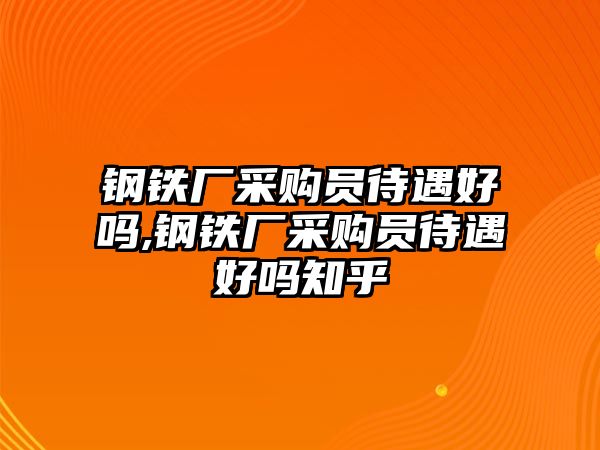 鋼鐵廠采購員待遇好嗎,鋼鐵廠采購員待遇好嗎知乎