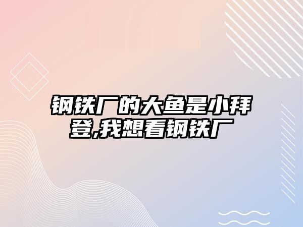 鋼鐵廠的大魚是小拜登,我想看鋼鐵廠